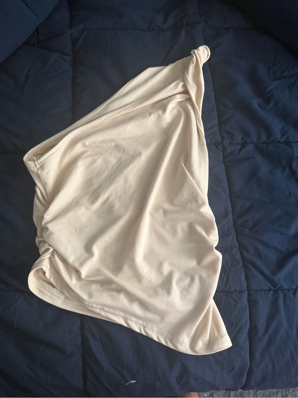 NWOT One shoulder cream top size small